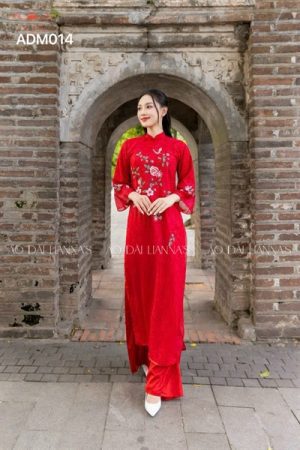 Áo dai mẹ tơ đỏ theu hoa _ad mẹ bé kiotviet 8b9f21e07dbe707d11278087bda546b8