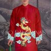 Áo dài nam đỏ hoạ tiết rồng _gấm kiotviet e3de627de19e991df77e6f18cff54e2e