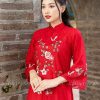 Áo dai mẹ tơ đỏ theu hoa _ad mẹ bé kiotviet f5fd2f55a37a6981d1d55a2acb24a3c3