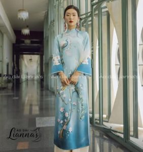 áo dài cách tân hoạ tiết in cao cấp