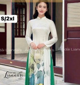 áo dài truyền thống phối quần váy