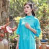 Áo dài form suông gấm tơ xanh dương kiotviet 066ca70726a1b1e869312ef4808ebb58