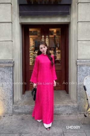 Áo dài lụa hà đông Hồng sen kiotviet 07f29f185bfee62f16ed24ea6a68450f