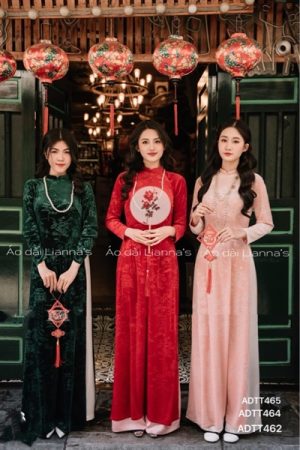 Áo dài truyền thống nhung đỏ họa tiết kiotviet 118439c3a145a70d91c39da0fa188fee