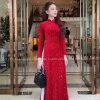 áo dài nhung đỏ óng ánh kiotviet 13ea4976afe98d7f538606f59bc1c054