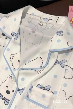 set lua tay ngắn quần dài cún bông nơ xanh kiotviet 176cb2182aee9d402979689b06282266