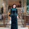 Áo dai nhung truyen thong xanh lá họa tiết kiotviet 1d960a94ca8e4a202ade95bf42803837
