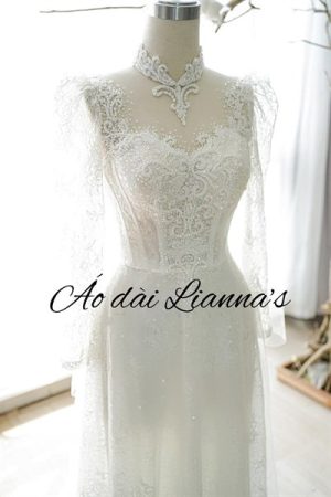 Áo dài cưới trắng cup ngực (cô dâu ) kiotviet 29ee940571af41e162e079692e20995c