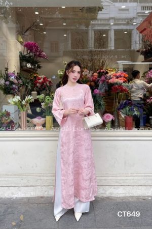 áo dài suông gấm hoa tiết tong Hồng kiotviet 3021b0ca86667df0115da68603651ce7
