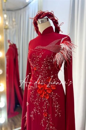 Cặp áo dài cưới thiế kế đỏ burgundy kiotviet 36395bd53e975d2a5f07834e9d07fe2e