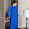 Áo dài form suông màu xanh dương đậm kiotviet 415483210f6b196bde68fcb7542cc592