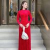 Áo dài truyền thống nhung đỏ họa tiết kiotviet 486e86da8e6a4840f242316b25737b6e