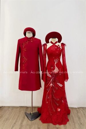 áo dài cưới cao cấp Uyên ương Phượng hoàng kiotviet 4bd31f9e7a746912e3c70a7816e6c6a2