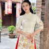 Áo dài truyền thống chim công quan váy đỏ kiotviet 4cdf046831f5ab89923aee2995b5e0e7