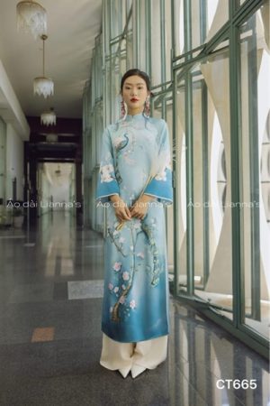 Áo dài cách tan hoàn tiet in xanh dương kiotviet 52672a0763a747cab9c0ad7a5fa5f057