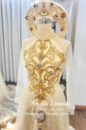 Set áo dài cưới vàng nhạt kiotviet 608ea5de5ca708993cce277dfed796a6