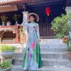 Áo dài truyen thống hoa sen phoi quan váy xanh lá kiotviet 6dcdc66f67bc33c17d2bd91b6f54742d