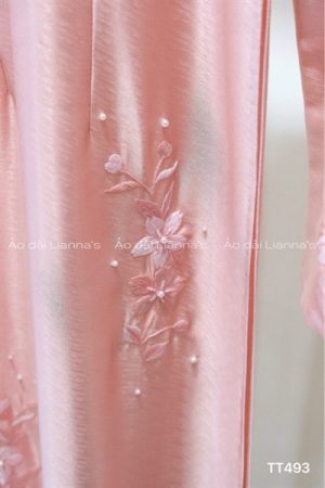 Áo dài truyền thống thêu hoa Vân gỗ Hồng kiotviet 74c6afe27f0a2d0d34860346a1abd764