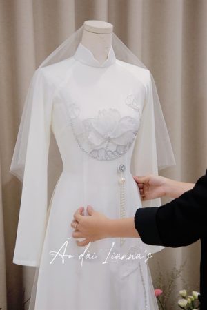 Cặp áo dài cưới hoa sen trắng kiotviet 7c9395494a1f7dd74a54c5dbfdc367f9