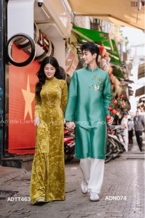Áo dài nhung truyen thong họa tiết vàng cốm kiotviet 7e92ae3ac85c75e87c876c7f94793567