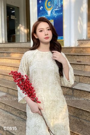 Áo dài suông hoa Hồng màu kem kiotviet 80fb6df7ded91b7667cd0d2d652cfc9e