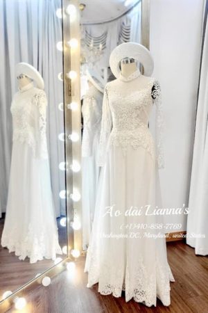 Áo dài cưới trắng kết ren kiotviet 85f64e2dba6a81bc15f771b1988d7417