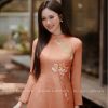 Áo dài cách Tân thêu sen cam đất kiotviet 8c6e8a53394f5b4860a7d9ad281b7647