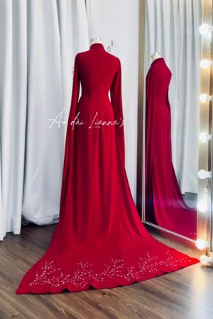 Cặp áo dài cưới thiế kế đỏ burgundy kiotviet 8eb343150893b0f0c03fc82b6846a3d5