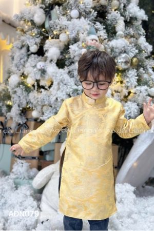 Áo dài bé trai vàng gold họa tiết kiotviet 936f92eab96f1f75c5d047a7e1fb3918