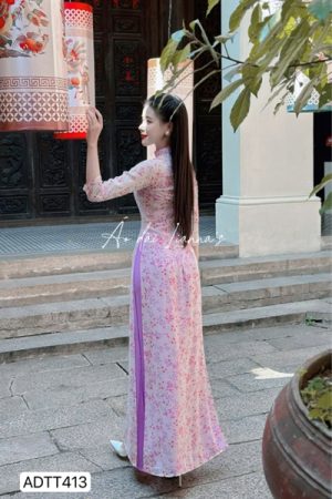 Áo dài TT hoa lá cành màu tím kiotviet 994d64c56c2c6879e7fb660a59844186