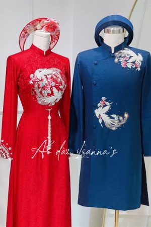 Set áo dài cưới nữ đỏ 1 nam xanh kiotviet 9b539abf9940ccf83732de68d95c1d27