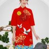 Áo dài nữ đỏ tết _ gấm cặp_nữ kiotviet a3a782630a5954f9e2fddd98eb255dca