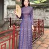Áo dài truyền thống tím đậm hoạ tiet chuồng chuồng kiotviet a551955d46254054706f44841377f1b0