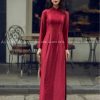 Áo dài truyền thống đỏ đô hoa nhí viền cổ kiotviet a69fd8592f655e9d77c9fa87f42f68d2