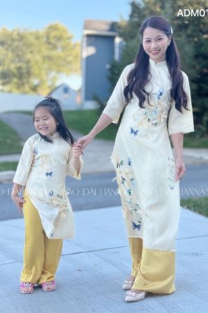 Áo dài mẹ tơ vàng kết hoa kiotviet abdd6059dee3e9960396e9a75f8db74e