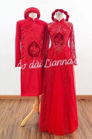 Áo dài cưới thiết kế đỏ (set) kiotviet acd154874f6eb8d275479b0195889d74
