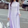 Áo dài gấm tơ hoa cúc màu tím kiotviet b541bc80f96ed51be88537649e1cae35