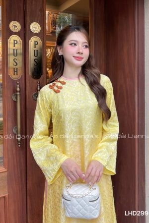áo dài lụa hà đông vàng quần gấm Hồng kiotviet b55c07b4a458021259825ace5341fbf0