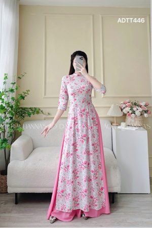 Áo dài truyền thống hoa phối quần váy Hồng kiotviet b7c043f96b07c7ac784bdf7f06142884