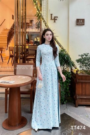 Áo dài hoa nhí quan váy xanh cổ vịt kiotviet c0f4cbb3a53bc0a8c72a7cd3b788d2bd