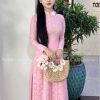 Áo dài truyền thống Hồng gấm lụa hoa cúc kiotviet c59527a28735d3afcb8b6a01f1c27b3f