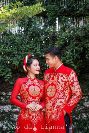 Áo dài cưới thiết kể đỏ chữ hỷ (set) kiotviet c676bafd0dfa74e7efee412ac46c13c8