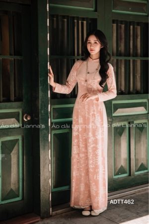 Áo dài nhung họa tiết Hồng kiotviet cf39e673618a0fd8872c8db110d9fe36