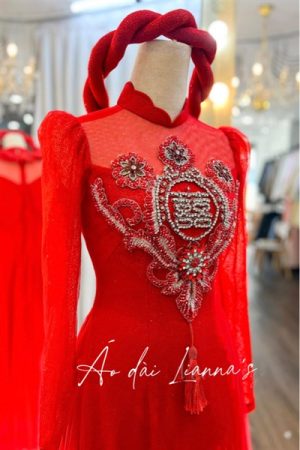 Áo dài cưới thiet kế đỏ chữ hỷ kiotviet d3bea753d55620b2983443cd6cb1060a
