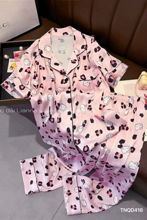 Set lụa 3 món hello kitty Hồng viền đen kiotviet dc4214925f3463cdc4646587895aae63