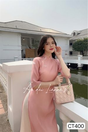 Áo dài form suông tơ hồng kiotviet df079ef86e72e7f41329551905f97092