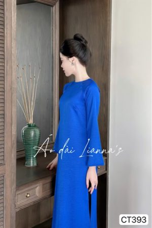 Áo dài form suông màu xanh dương đậm kiotviet e32df8ef2fb763ad0c096182b04493b3