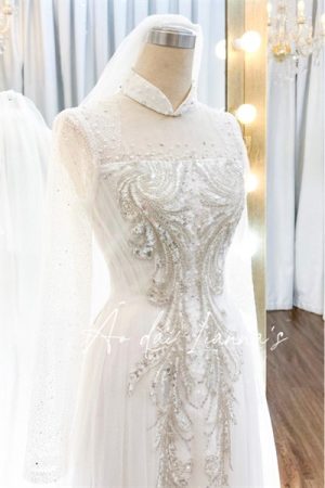 Set áo dài cưới trắng thiết kế kiotviet e49239496f8b2da8af8ee1c13eb1b956