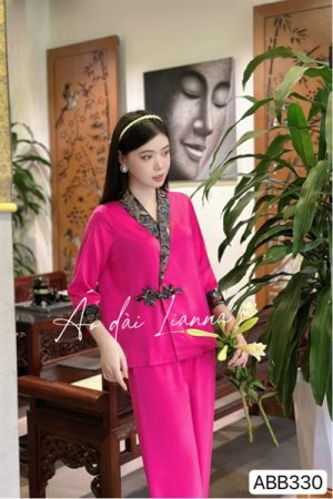 Set hoàng gia cổ chéo phối gấm hot pink kiotviet e65777e3e34ded0dd8ebf8db6a5fa109