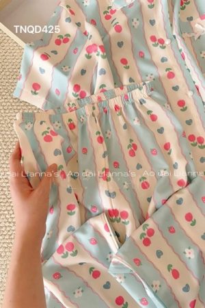 set lua tay ngắn quần dài dâu sọc xanh kiotviet e9157350141386c39aa6574c9b6da8d5